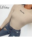 Weekeep 2017 Sexy list haft z długim rękawem Body Bodycon Body Feminino pajacyki zima jesień kobiet kombinezon kombinezony