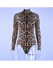 Hugcitar leopard print wysoka neck z długim rękawem bodycon body zima wiosna kobiety moda na co dzień boże narodzenie party ciał