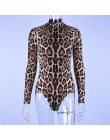 Hugcitar leopard print wysoka neck z długim rękawem bodycon body zima wiosna kobiety moda na co dzień boże narodzenie party ciał
