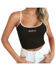 2019 lato kobiety Crop Top Sexy miód list haft Tank Tops przycięte panie Spaghetti pasek elastyczna koszula kamizelka Camisole