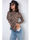 EIFER Leopard body dla kobiet Sexy Bodycon Skinny kombinezon z golfem z długim rękawem Playsuit drukowane kombinezony Romper