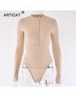 Arctic cat prążkowany dzianiny Sexy Bodycon body kobiety jesień z długim rękawem Slim pajacyki kobiet kombinezon Casual Skinny P