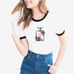 2018 harajuku t koszula kobiety kwiat perfumy t-shirt kobieta lato z krótkimi rękawami na co dzień kobiet koszulki z krótkim ręk