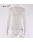 Arctic cat prążkowany dzianiny Sexy Bodycon body kobiety jesień z długim rękawem Slim pajacyki kobiet kombinezon Casual Skinny P