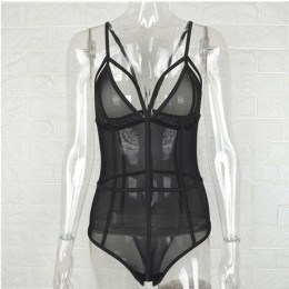 Kobiety Sexy Mesh body trykot bandaż Skinny kombinezon Party Romper klubowa gorąca czarny różowy czerwony lato plaża kobiet body