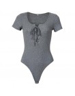 Sexy Romper 2018 Body kobiety kombinezony lato kombinezon Mujer Feminino przycięte ciało Femme bandaż Body szorty z dzianiny GV7