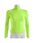 Darlingaga zima golf z długim rękawem t koszula kobiety topy fluorescencyjny zielony moda damska t-shirty 2018 na co dzień koszu