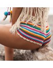 Modny dwuczęściowy strój kąpielowy damski szydełkowy hand made ręcznie tkany z frędzelkami na plażę na wakacje
