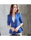 Panie Blazers nowy modny z jednym guzikiem Blazer kobiety garnitur kurtka czarny/niebieski/różowy marynarka kobiet Plus Size Bla