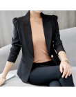 Sprężyna wysokiej jakości jesień kobiet marynarka elegancki moda urząd Lady Blazers płaszcz garnitury kobiet jeden przycisk kurt