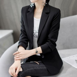 Formalne pani urząd Blazers kobiety czarny biały Slim Fit z długim rękawem garnitur kurtka jesień zima płaszcz moda garnitury ca