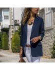 Damskie modne stałe Blazers moda z długim rękawem otwórz Stitch Blazer Feminino Plus rozmiar kobiet kurtka codzienna odzież wier