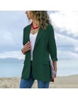 Damskie modne stałe Blazers moda z długim rękawem otwórz Stitch Blazer Feminino Plus rozmiar kobiet kurtka codzienna odzież wier