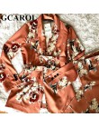 GCAROL 2019 ścięty kołnierz kobiety Floral Blazer z szarfami w stylu Vintage kobiety garnitur elastyczny pas spodnie wysokiej ja