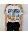 Nowy Van Gogh sztuki obraz olejny krata druku słodkie bluzka w rozmiarze plus size Harajuku dorywczo kobiece lato z krótkim ręka