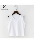 7 kolorów moda wokół szyi T koszula kobiety lato Sexy bez rękawów wysokiej talii Crop Top bawełna dół topy T Shirt kobiet Street