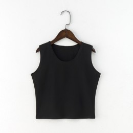 7 kolorów moda wokół szyi T koszula kobiety lato Sexy bez rękawów wysokiej talii Crop Top bawełna dół topy T Shirt kobiet Street