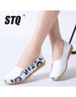 STQ 2019 wiosna kobiety mieszkania prawdziwej skóry buty wsuwane płaskie baletki baleriny mieszkania kobieta buty mokasyny buty 
