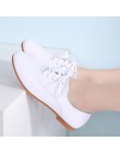 STQ 2019 wiosna damskie buty typu oxford baleriny mieszkania buty kobiet prawdziwej skóry buty mokasyny wiązane mokasyny białe b