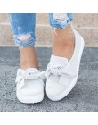 MCCKLE kobiety mokasyny Plus rozmiar platformy Slip On Bowtie płaskie buty do szycia na co dzień Bowknot buty dla kobiet stado m