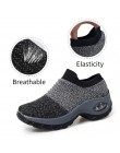 Kobiety letnie trampki skarpety buty damskie mieszkania platformy oddech siatki slip on tenis feminino chaussure femme pnącza bu