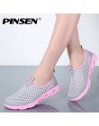 PINSEN 2019 lato buty w stylu casual kobieta Slip-On platforma mieszkania damskie oddychające Zapatillas Slipony damskie buty Za