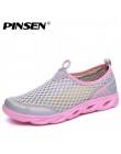 PINSEN 2019 lato buty w stylu casual kobieta Slip-On platforma mieszkania damskie oddychające Zapatillas Slipony damskie buty Za