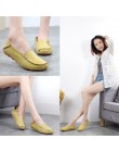 Damskie buty Plus Size płaskie buty damskie oryginalne skórzane mokasyny pielęgniarki Slip On kobiet płaskie Oxford Sapato Femin