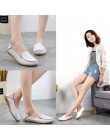 Damskie buty Plus Size płaskie buty damskie oryginalne skórzane mokasyny pielęgniarki Slip On kobiet płaskie Oxford Sapato Femin