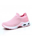 Kobiety letnie trampki skarpety buty damskie mieszkania platformy oddech siatki slip on tenis feminino chaussure femme pnącza bu