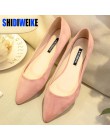 SHIDIWEIKE nowe kobiety Suede mieszkania moda wysokiej jakości podstawowe mieszane kolory Pointy Toe baleriny balet płaskie klap