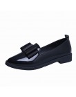 SHIDIWEIKE klasyczne buty marki kobiety Casual Pointed Toe czarne Oxford buty dla kobiet mieszkania wygodne wsuwane buty damskie
