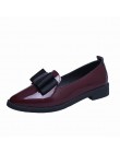 SHIDIWEIKE klasyczne buty marki kobiety Casual Pointed Toe czarne Oxford buty dla kobiet mieszkania wygodne wsuwane buty damskie