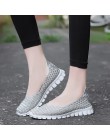 Damskie buty 2019 lato na co dzień mieszkania buty oddychające kobiet tkane buty Slip On panie mokasyny ręcznie robione buty roz