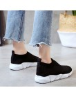 Kobiety Mesh buty Sneakers dziewczyny na świeżym powietrzu wygodne wsuwane wygodne podeszwy do biegania buty sportowe płaskie z 