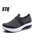 STQ 2019 wiosna kobiet sneakers buty płaskie buty na koturnie kobiety oddychające oczek buty w stylu casual slip on pnącza buty 