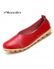 Plardin 2019 Handmade skórzane kobiety Plus Size mieszkania do szycia mokasyny mokasyny mieszkania balet kobiety wygodne miękkie