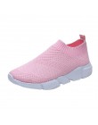 Kobiety Mesh buty Sneakers dziewczyny na świeżym powietrzu wygodne wsuwane wygodne podeszwy do biegania buty sportowe płaskie z 