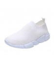 Kobiety Mesh buty Sneakers dziewczyny na świeżym powietrzu wygodne wsuwane wygodne podeszwy do biegania buty sportowe płaskie z 