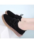 STQ 2019 wiosna kobiety mieszkania buty kobiet sneakers skórzane zamszowe zasznurować buty łodzi buty na płaskiej podeszwie z ok