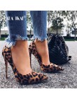 LALA IKAI wysokie obcasy Leopard buty damskie pompy urząd Lady Pointed Toe stado Sexy 12 cm ślub Sapato Feminino 014C1722 -49