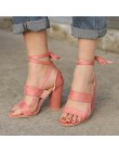 MCCKLE Plus Size kobieta kostki pasek wysokie obcasy stado Gladiator buty gruby obcas moda kobiety szpilki na wesele Drop Shippi