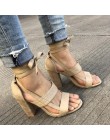 MCCKLE Plus Size kobieta kostki pasek wysokie obcasy stado Gladiator buty gruby obcas moda kobiety szpilki na wesele Drop Shippi