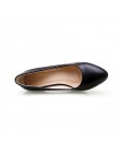 YALNN skórzane damskie Med obcasy nowe wysokiej wysokiej jakości buty klasyczne czarne i białe buty biurowe dla kobiet