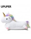 2018 zimowe piękne pantofle domowe Chausson Licorne białe buty kobiety jednorożec kapcie zwierzęta pantuflas unicornio pantoufle