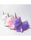 2018 zimowe piękne pantofle domowe Chausson Licorne białe buty kobiety jednorożec kapcie zwierzęta pantuflas unicornio pantoufle