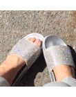 Rhinestone kobiety kapcie klapki japonki letnie kobiety kryształ diament Bling plaża slajdy sandały buty w stylu casual Slip On 