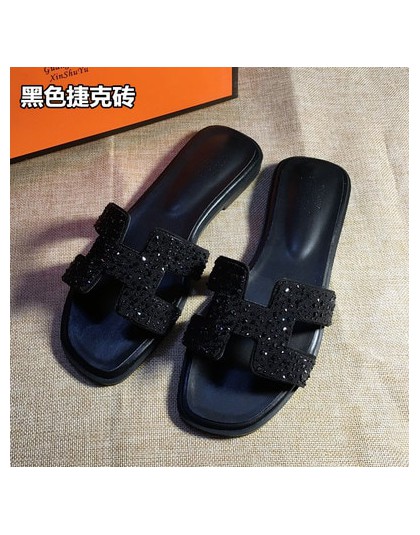 Nowy kryształ kapcie wyciąć letnie sandały plażowe moda kobiety slajdy kapcie na zewnątrz kryty wsuwane buty klapki japonki plus