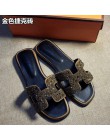 Nowy kryształ kapcie wyciąć letnie sandały plażowe moda kobiety slajdy kapcie na zewnątrz kryty wsuwane buty klapki japonki plus