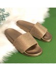 Rhinestone kobiety kapcie klapki japonki letnie kobiety kryształ diament Bling plaża slajdy sandały buty w stylu casual Slip On 